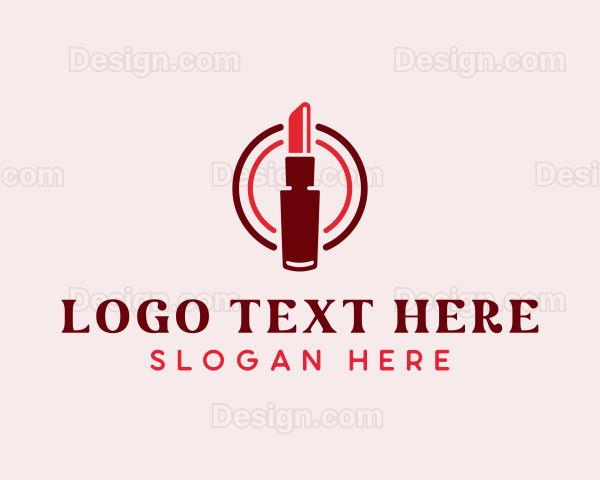 Modern Red Lipstick Logo