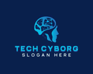 AI Brain Cyber Tech logo design