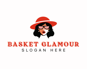 Hat Woman Sunglasses logo design