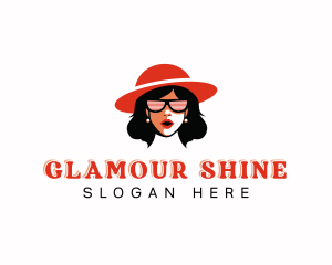 Hat Woman Sunglasses logo design