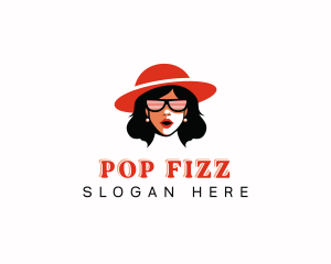 Hat Woman Sunglasses logo design