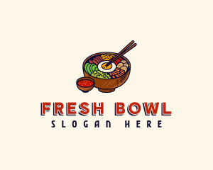 Korean Bibimbap Bowl logo design