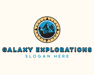 Mountain Navigation Compass logo design