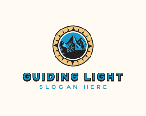 Mountain Navigation Compass logo design