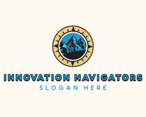 Mountain Navigation Compass logo design