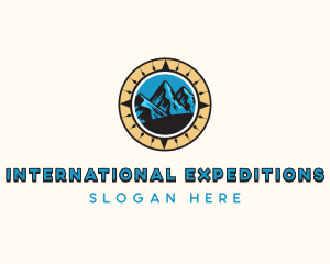 Mountain Navigation Compass logo design