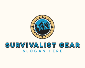 Mountain Navigation Compass logo design