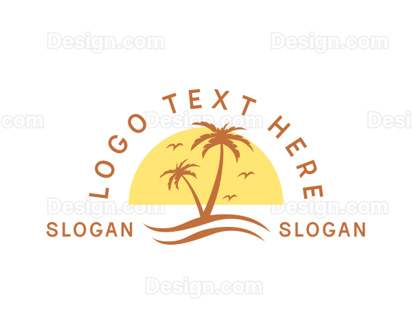 Summer Island Palm Tree Logo