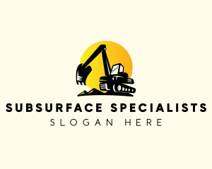 Excavator Digging Construction logo