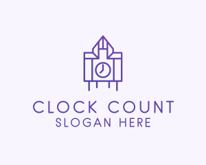 Purple Clock Structure  logo design