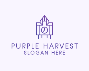 Purple Clock Structure  logo design