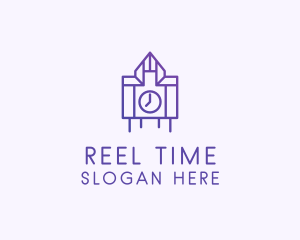 Purple Clock Structure  logo design