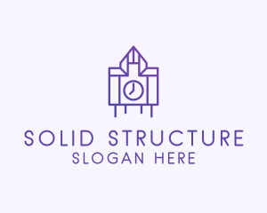 Purple Clock Structure  logo design