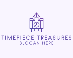 Purple Clock Structure  logo design