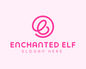 Cute Curly Letter E logo design