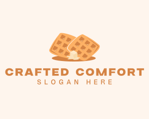 Waffle Butter Breakfast logo design