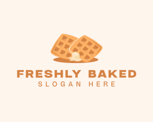 Waffle Butter Breakfast logo design