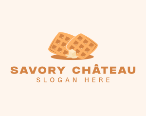 Waffle Butter Breakfast logo design