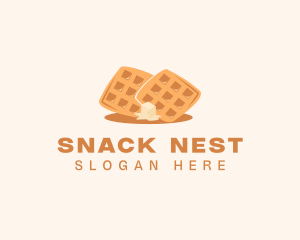 Waffle Butter Breakfast logo design