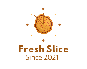 Clock Pizza Slice  logo design