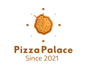 Clock Pizza Slice  logo design