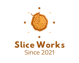 Clock Pizza Slice  logo design