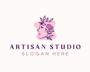 Floral Feminine Face logo design