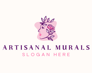 Floral Feminine Face logo design