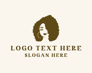 Afro Curly Woman logo