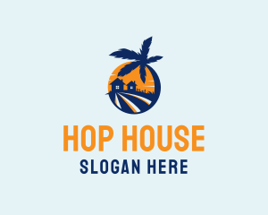 Tropical House Sunset logo design