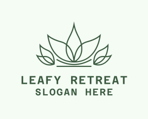 Leaf Crown Lineart logo design