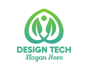 Green Spade Leaf logo design