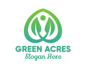 Green Spade Leaf logo design