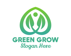 Green Spade Leaf logo design