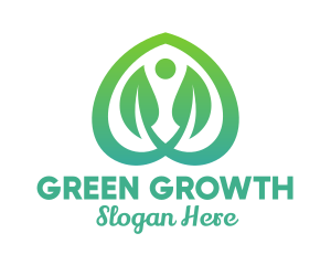 Green Spade Leaf logo design