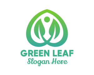 Green Spade Leaf logo design