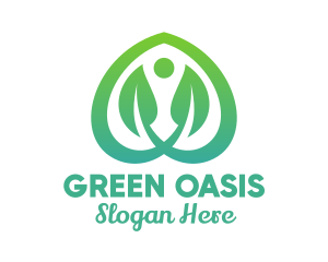 Green Spade Leaf logo design