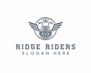 Motorcycle Crown Rider logo design