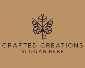 Antique Key Wings logo design