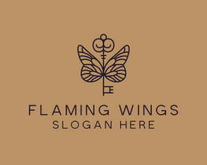 Antique Key Wings logo design