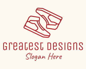 Red Sneaker Shoes logo design