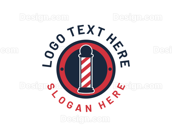 Barber Pole Hair Stylist Logo