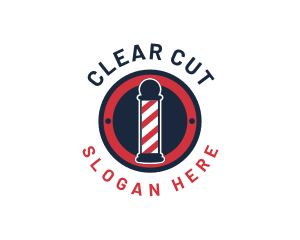 Barber Pole Hair Stylist logo design