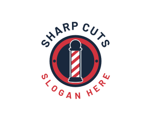 Barber Pole Hair Stylist logo design