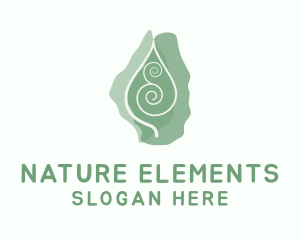 Natural Spiral Leaf logo design