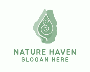 Natural Spiral Leaf logo design