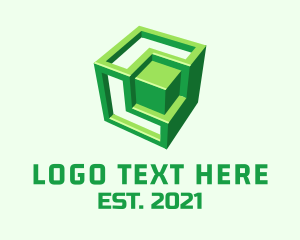 Green 3D Cube logo