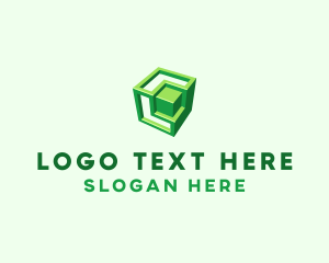 Green 3D Cube Logo