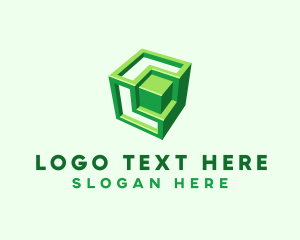 Green 3D Cube logo