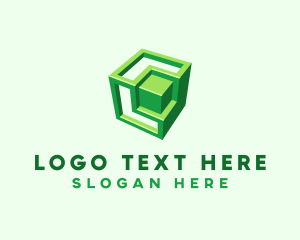 Green 3D Cube Logo